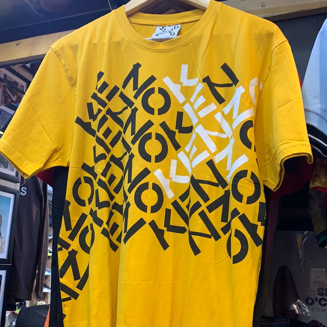 NEK Yellow Colour Black white Print Half Sleeves TShirt 110202