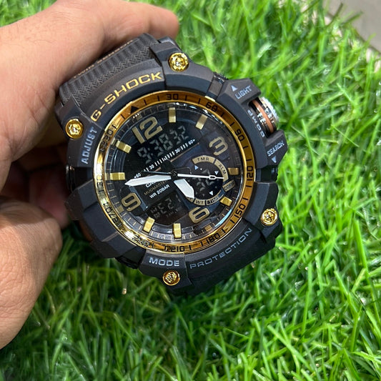HSG Black Gold Water Resistant Sports Watch with Original Box 500506