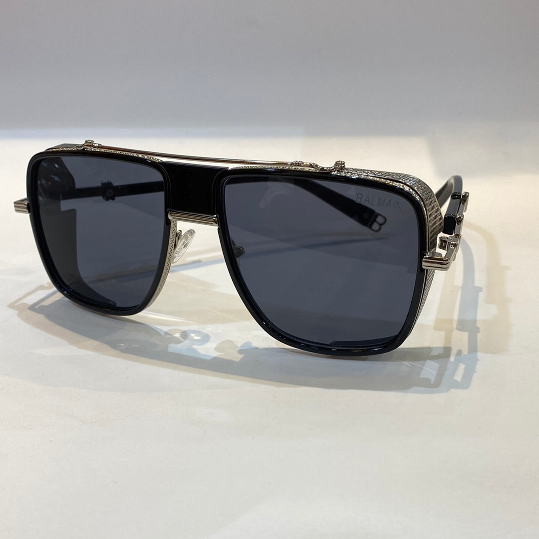 LAB Silver Frame Blue Shade Unisex Branded BPS-104C59 Black