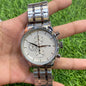 Sit Silver Chain White Dial Chrono Working Men’s Watch