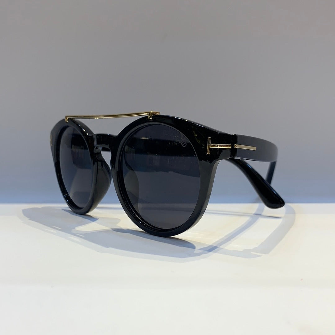Mot Glossy Black Frame Black Shade Sunglass
