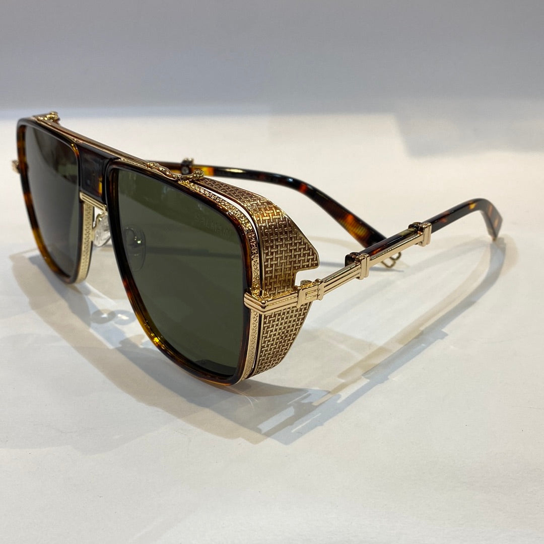 LAB Gold Leopard Frame Green Shade Unisex Branded BPS-104C59 Black