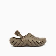 Beige Brown Khakhi Colour Echo Silicone Spring Clogs ORC CRO