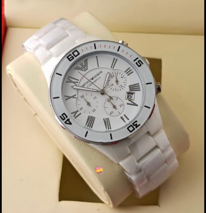 Mra White Chain White Dial Chrono Working Men Watch 401026