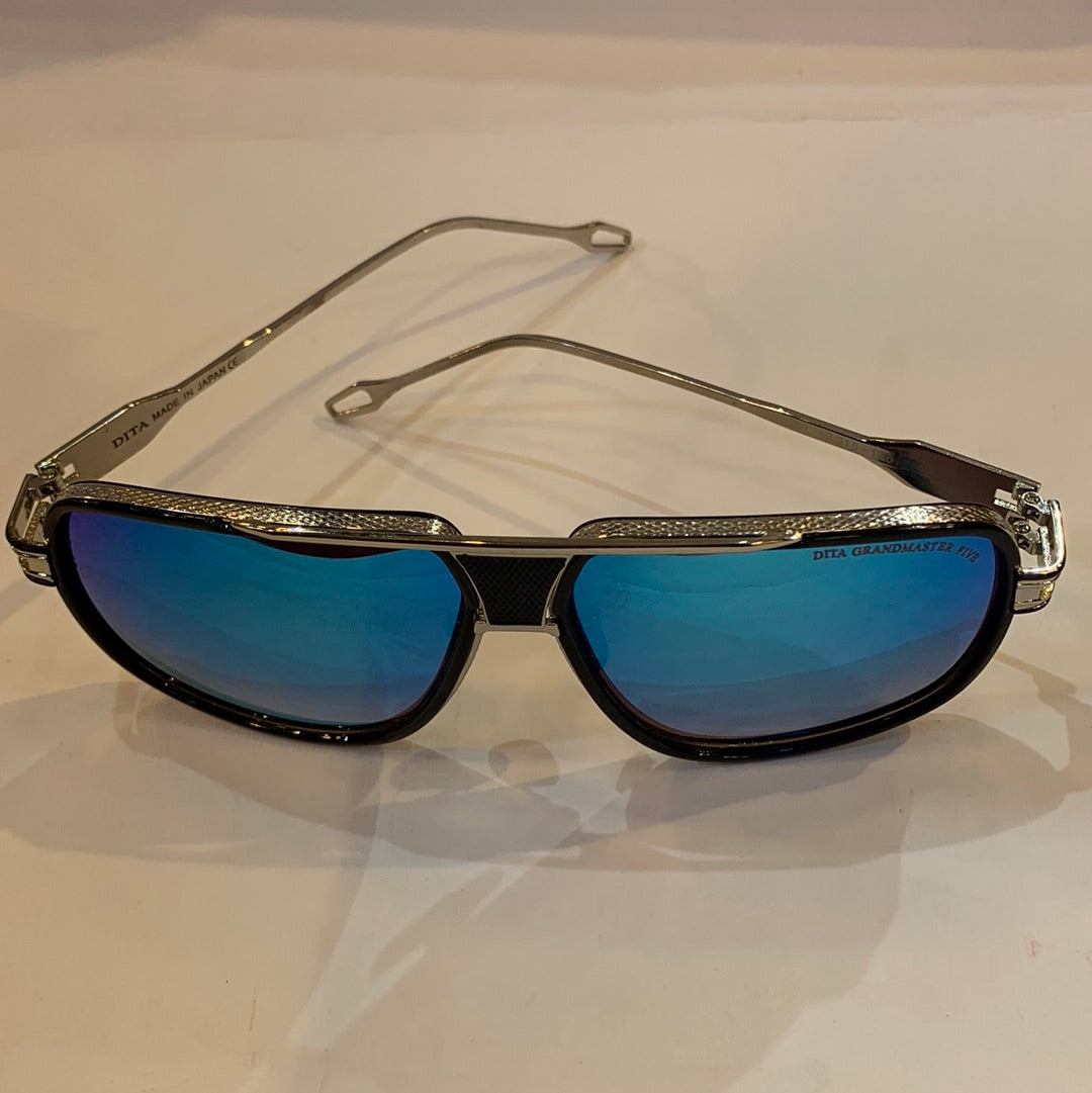 TID Silver Frame Blue Brown Shade Unisex Branded Sunglasses 1891 COL 63 15-126