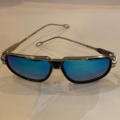 TID Silver Frame Blue Brown Shade Unisex Branded Sunglasses 1891 COL 63 15-126