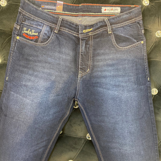 Jack JJ Navy Blue Denim Straight Fit plain jeans Branded Designers Men’s Jeans JJ 1975 NO. 008953441 AAA1