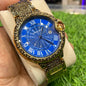 Gold Antique Chain Date Time Watch For Men