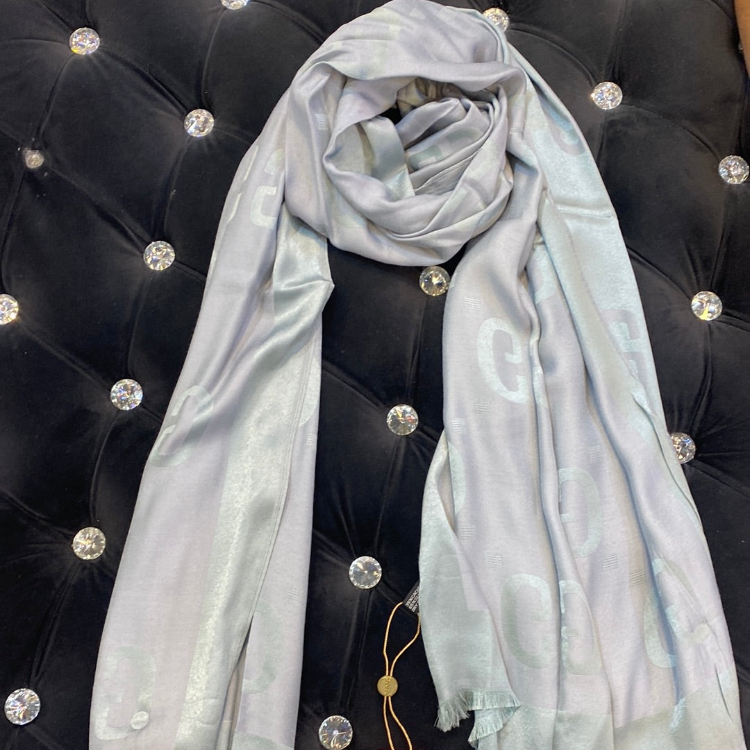 CUG Sky Blue Colour Cug Print Heavy Quality Muffler  9359