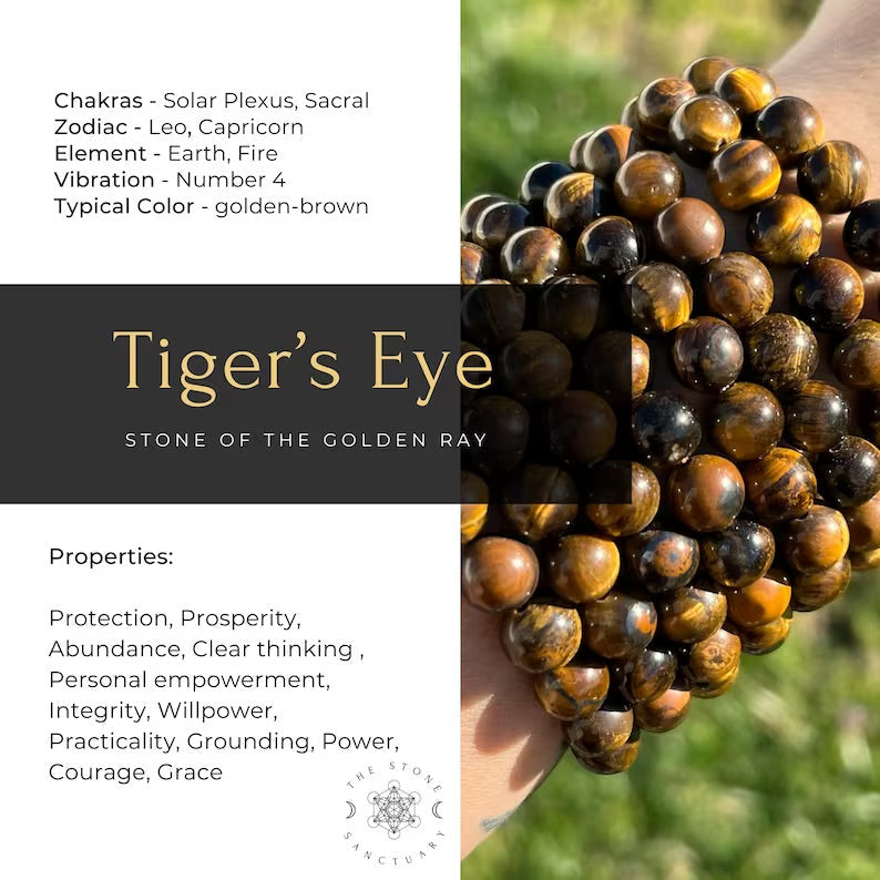 Tiger Eye Beads Unisex Bracelet Natural Stone