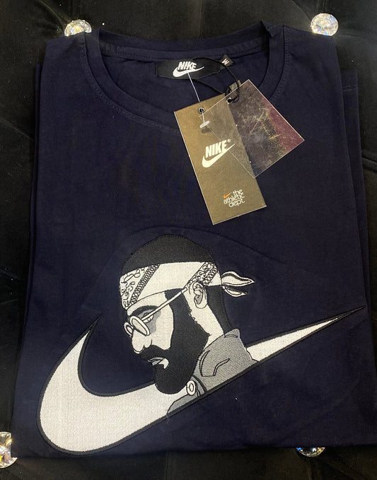 KIN Navy Colour With Kin Embroidery Print Drop Shoulder TShirt 108545