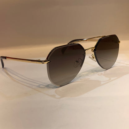VAD Gold Frame Brown Shade Unisex Sunglass 2A589 56 16-141