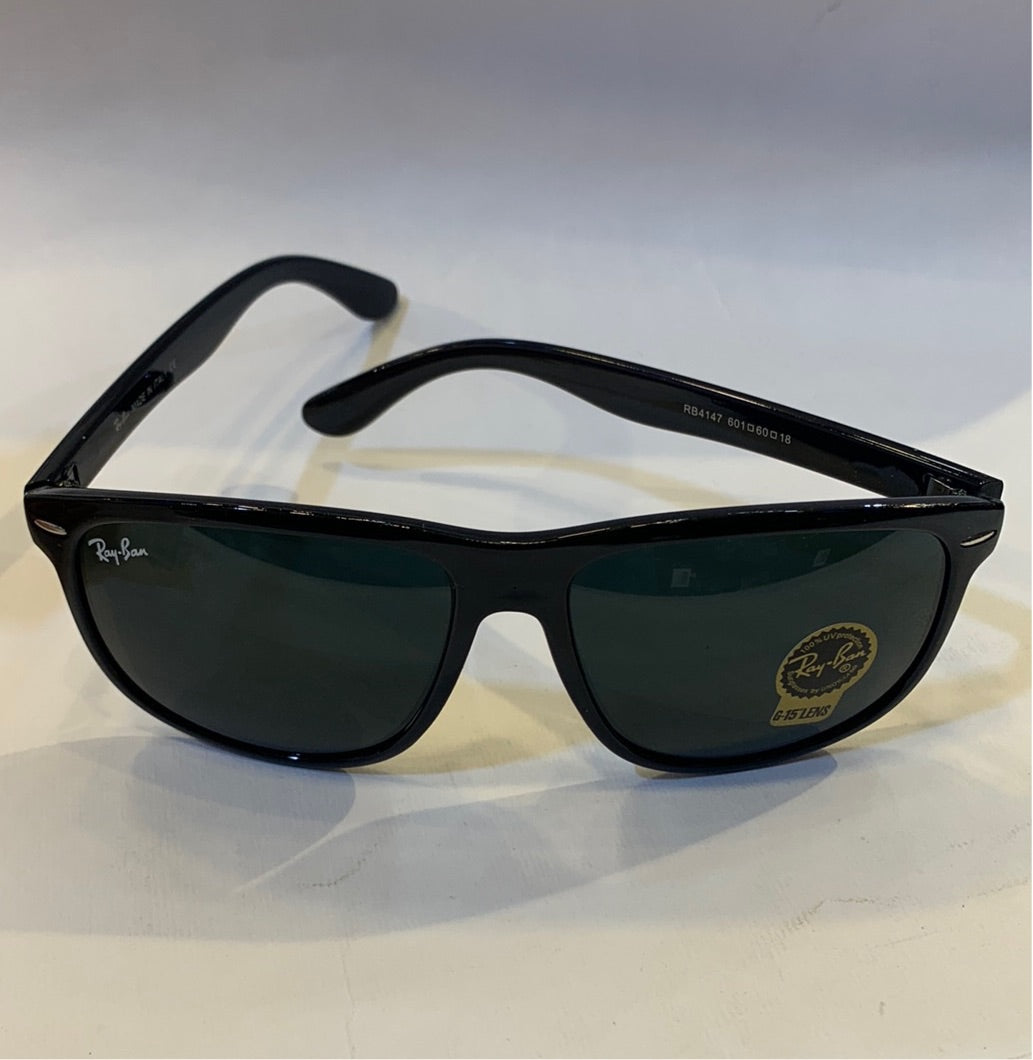 YAR RB Glossy Black Frame Black Shade Sunglasses RB4147 601 60 18