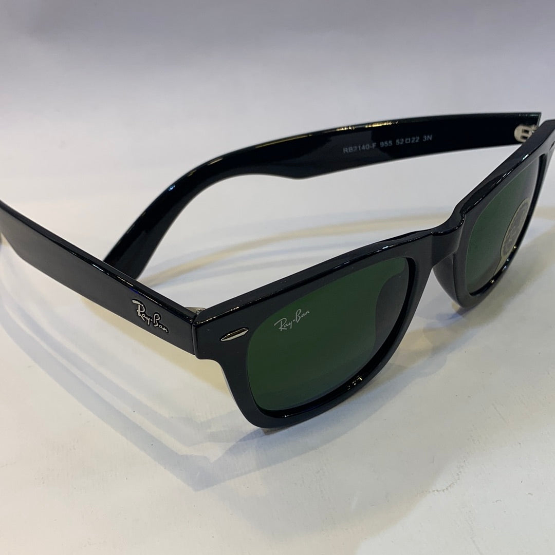 YAR RB Glossy Black Frame Green Shade Unisex Small Size Sunglasses RB2140-F 955 52 22 3N