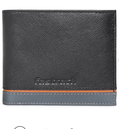 BLACK LEATHER BIFOLD WALLET