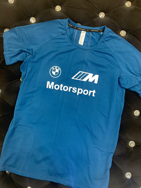 MUP BMW Motorsport Blue Colour With Front Print Dry Fit Sports TShirt 821302