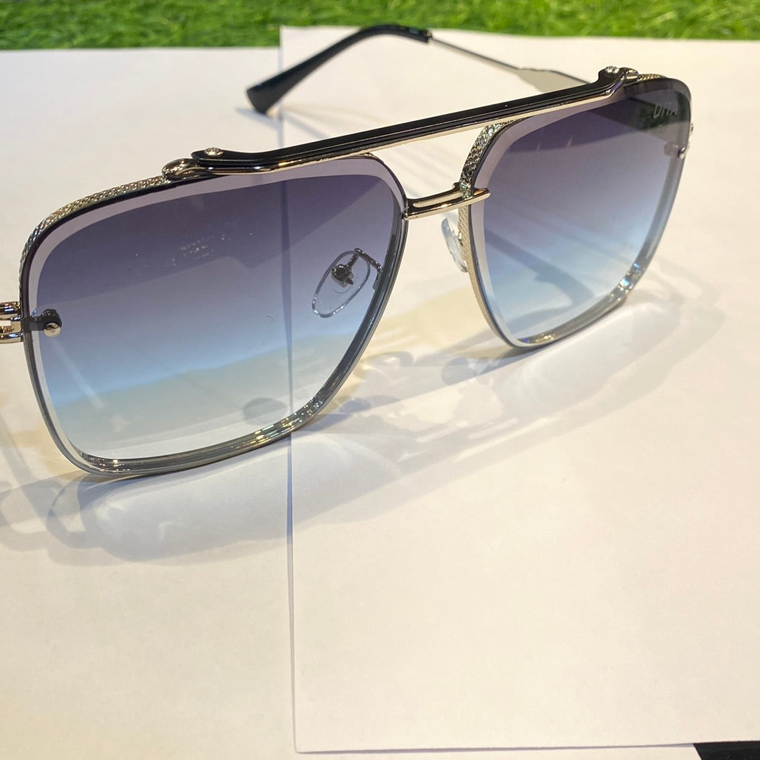 Silver Black Frame Printed Branded Luxury Sunglasses