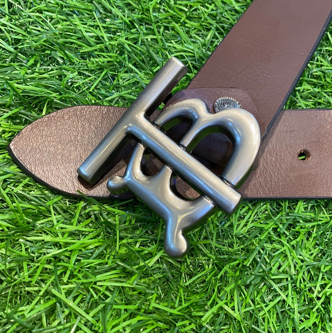 Brown Grey Genuine Leather Belt 900237