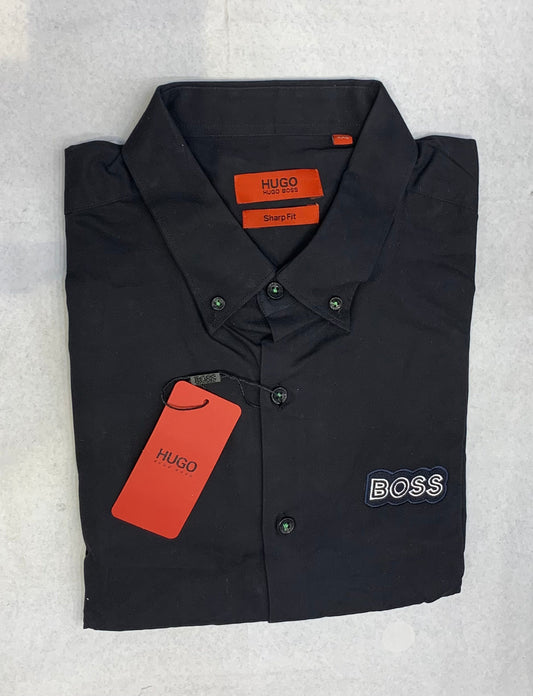 SOB HUG Black Color With Front Sob Logo Embroidery with Side Pocket  Premium Quality Full Sleeve Shirt 861031