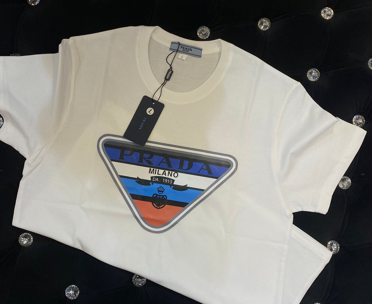 ARP White Colour With ARP Blue Colour Print  Lycra Cotton Fabric TShirt 781480