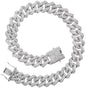 Sliver Iced Link Cuban Chain Ice Out Chain Bling Rhinestones Necklace Hip- hop Style Jewelry Stylish Neck Chain/Neckpiece For Men Cuban 502342