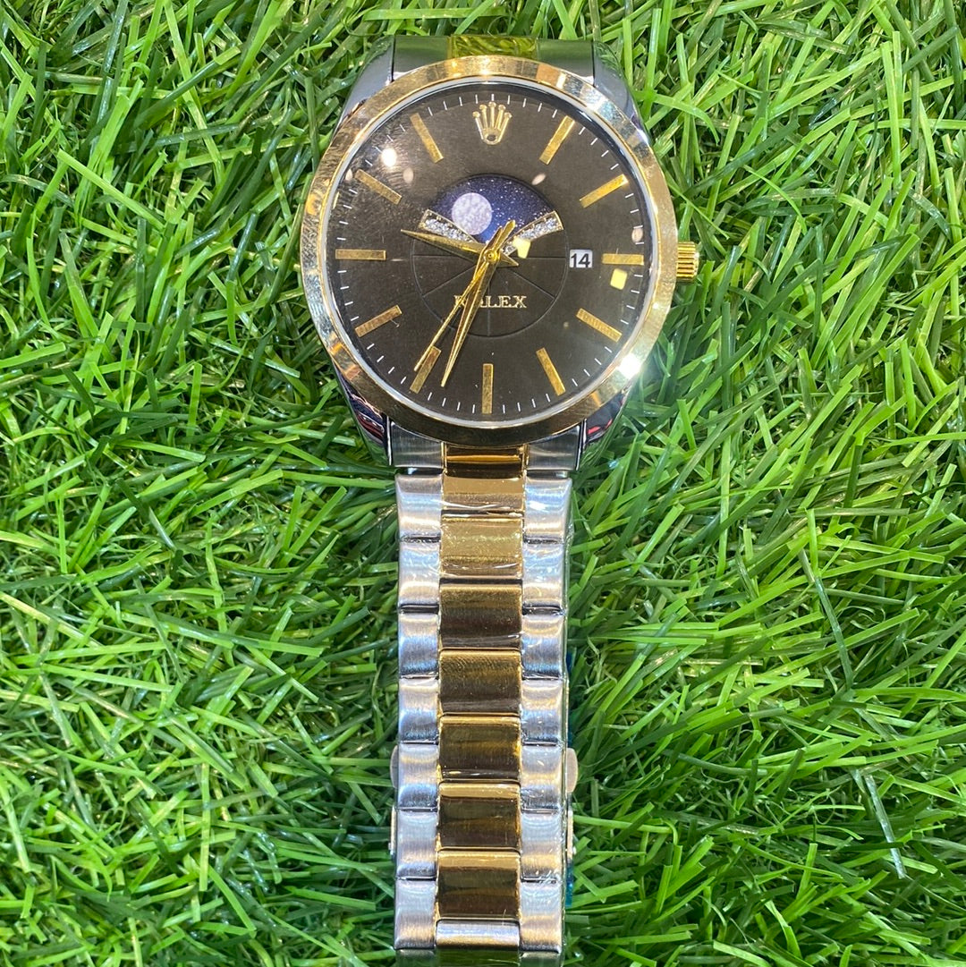LOR Gold Sliver Chain Black Dial 400427