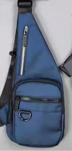 Blue Colour Sling Backpack Multi-Pocket Chest Bag Hiking Travel Daypack 3302