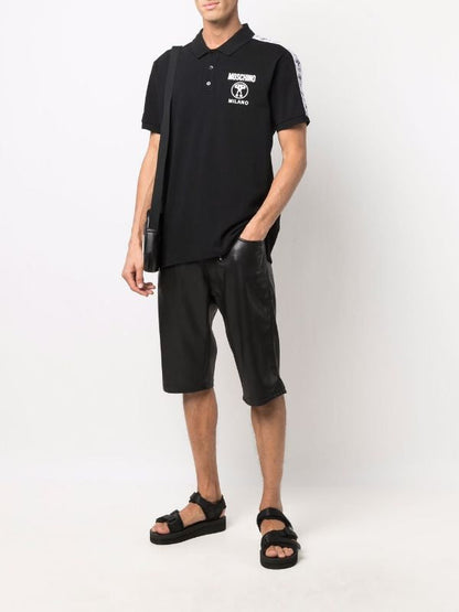 SOM MOS Black Colour With Front Print Premium Quality Collar Tshirt 788511