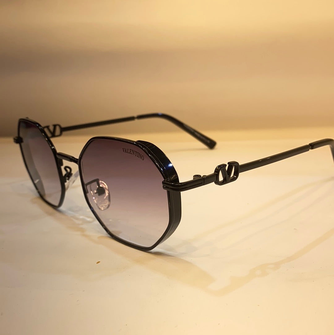 LAV Black Frame Purple Shade Unisex Sunglasses B80 636 1 53 21 142