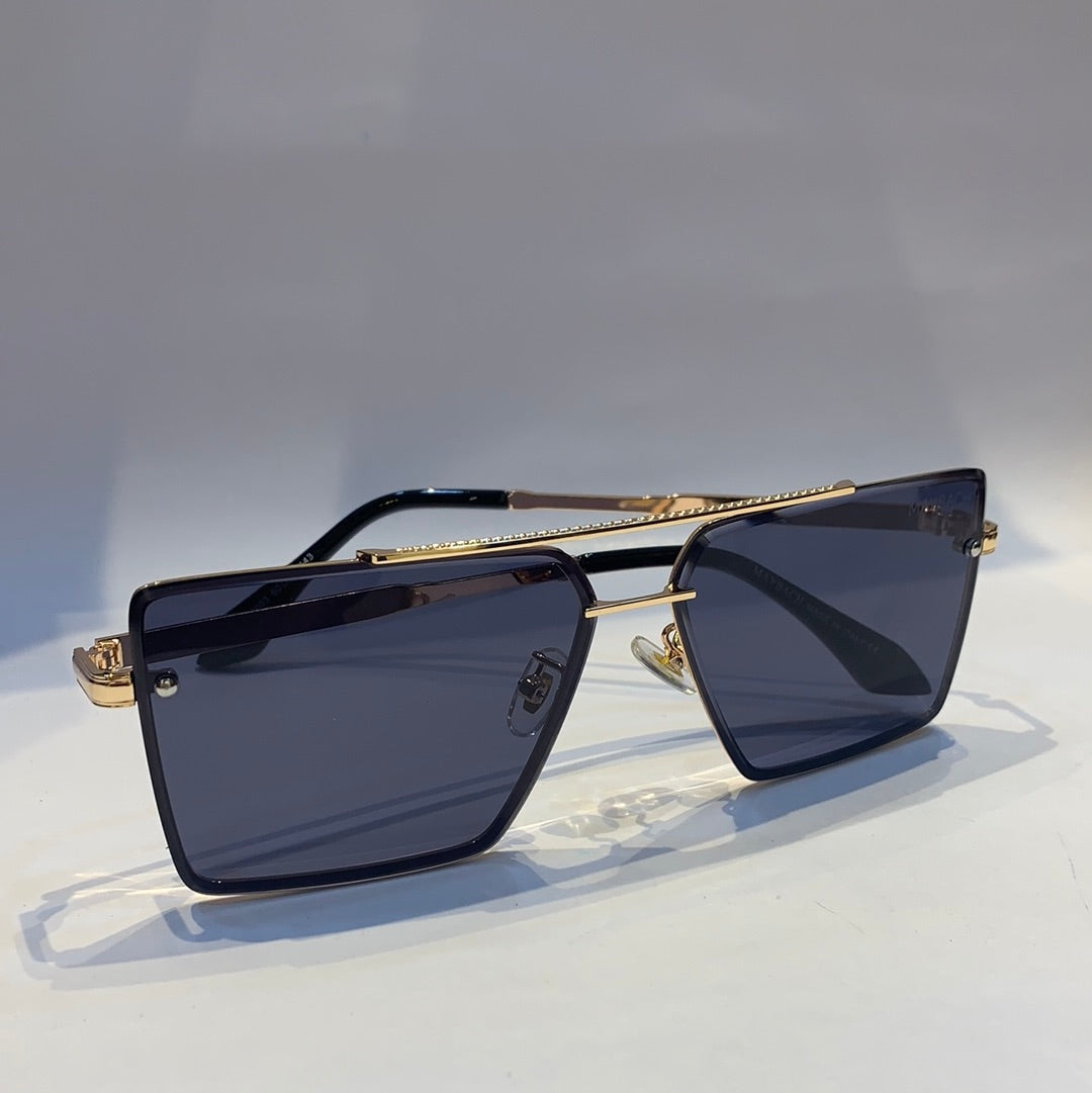 May yam glossy gold Frame gray Shade Unisex Sunglass 22003 60 14 143