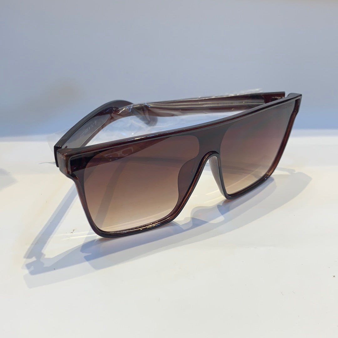 Cug Glossy Brown Frame Brown Shade Unisex Sunglass GG0268 59 14 145