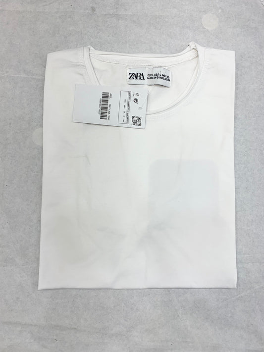 Zr White Color Plain Half Sleeve tshirt 18885