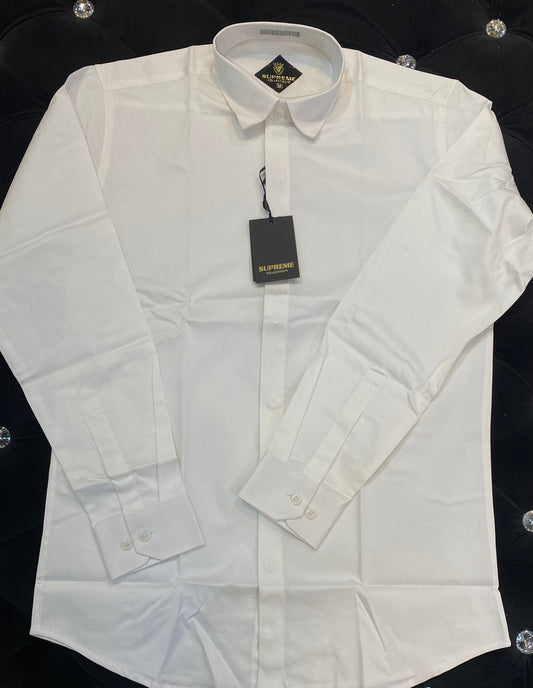 PUS White Colour Lycra Cotton Full Sleeves Shirt 925002