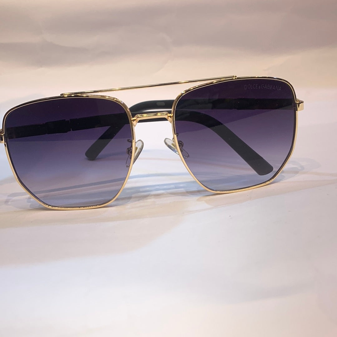 LOD Gold Frame Blue Shade Unisex Branded Sunglasses 10487 5716 145