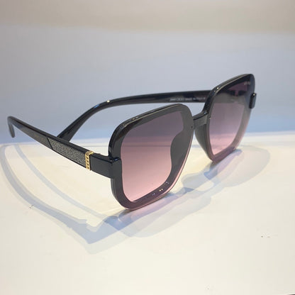MIJ JIM Black Frame Pink Shade Unisex Sunglass W9009 61 13-143