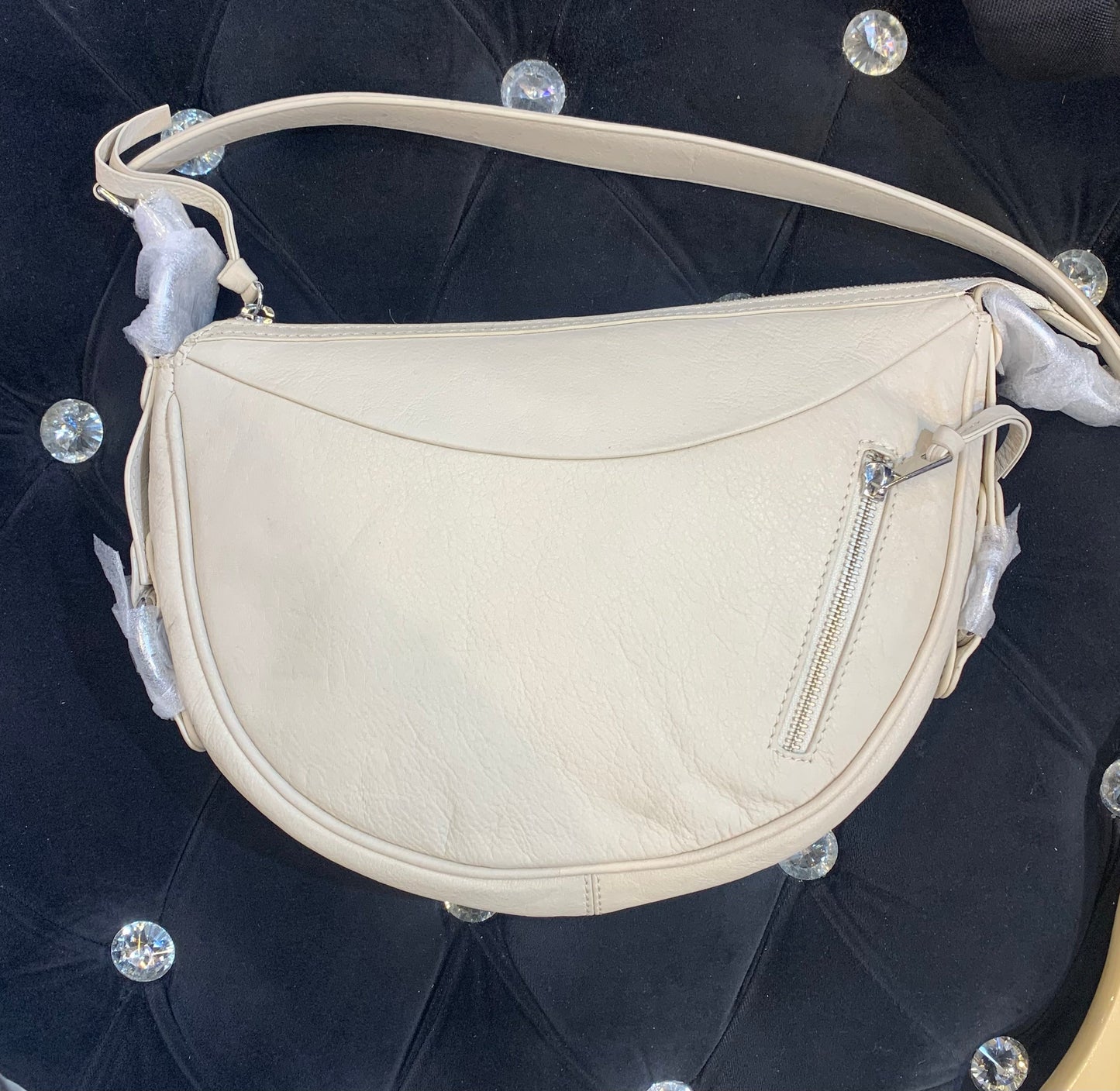 MIN NIM Cream Colour Genuine Leather Mini Ladies Shoulder Bag 33342