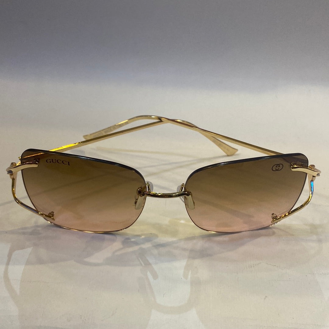 CUG Frameless Golden Stick Brown Pink Shade Sunglass G611 58 15-140