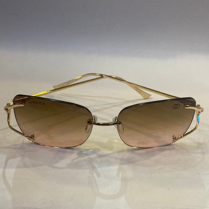 CUG Frameless Golden Stick Brown Pink Shade Sunglass G611 58 15-140