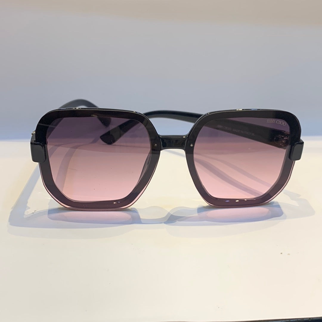 MIJ JIM Black Frame Pink Shade Unisex Sunglass W9009 61 13-143