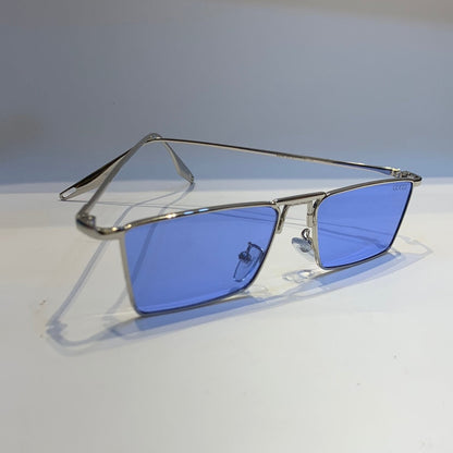 Cug Silver Frame Sky Blue Shade Unisex Sunglass 9098 54 17-147