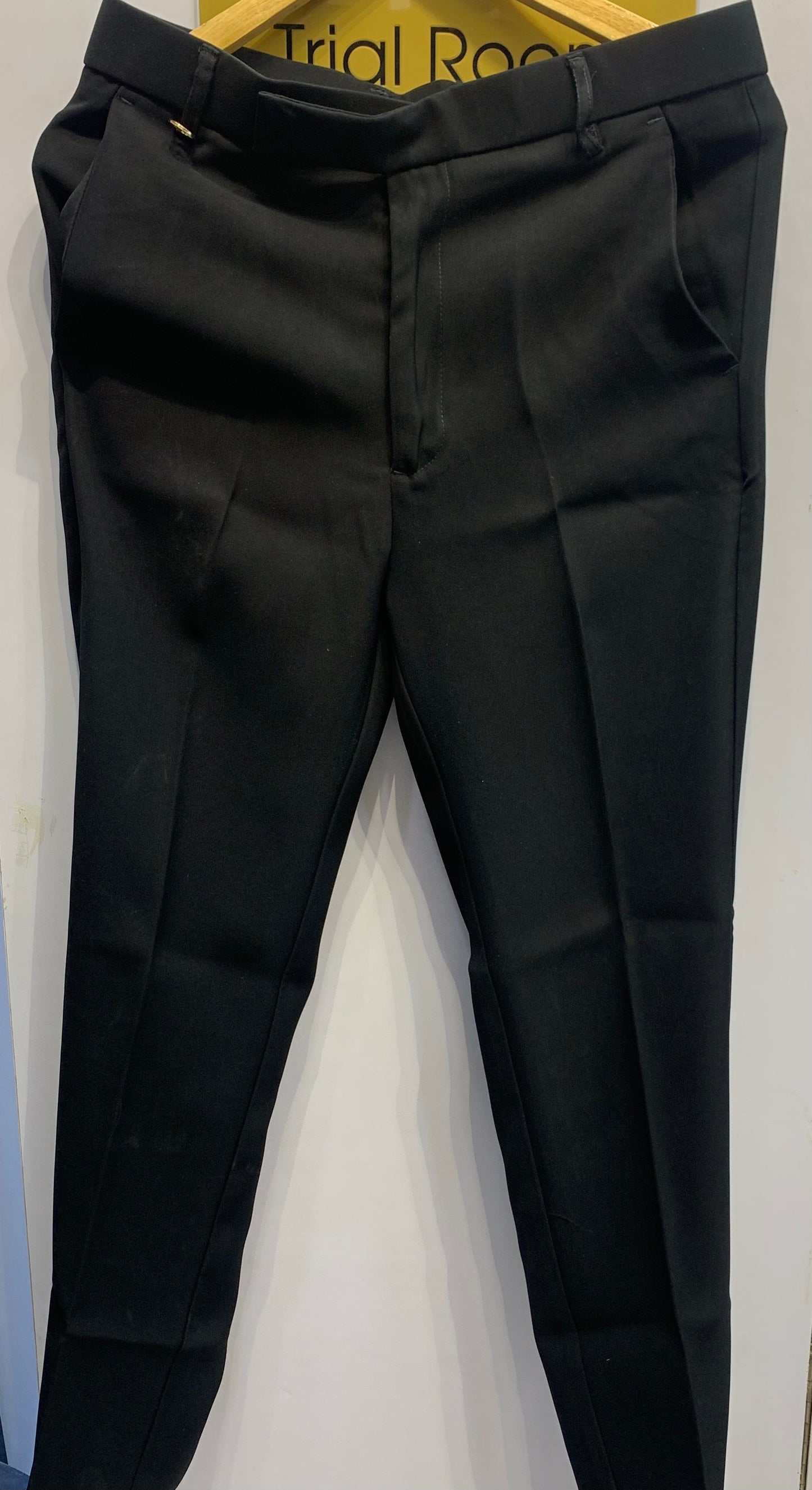 GIU UIG Black Colour With Stretchable Lycra Japanese Fabric Formal Touser Pant For Men 1105070