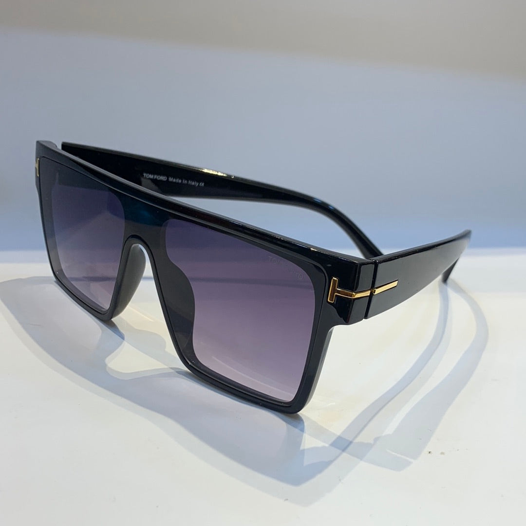 Mot Glossy Black Frame Purple White Shade Unisex Sunglass A17 55 19 140