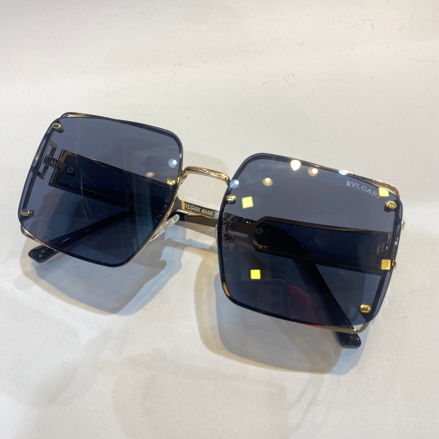LVB Gold Frame Black Shade Unisex Branded Sunglasses 553 58 18-145