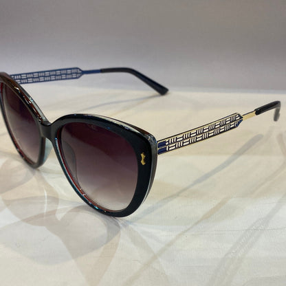 AHC Black Blue Frame Brown Shade Sunglass D15166 57 17-149