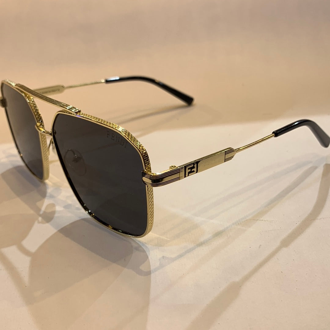 NEF Golden Frame Black Shade Sunglass LY6020 52 18-138
