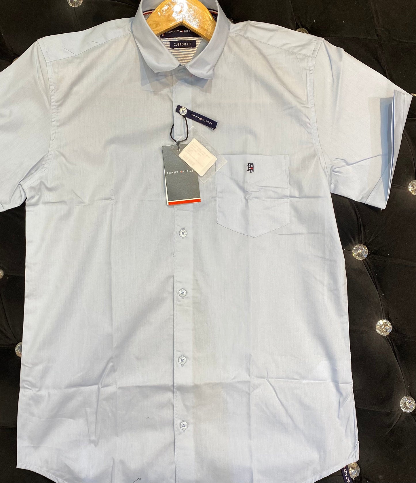 MOT Blue Colour With Simple Premium Cotton Half Sleeves Shirt 932034