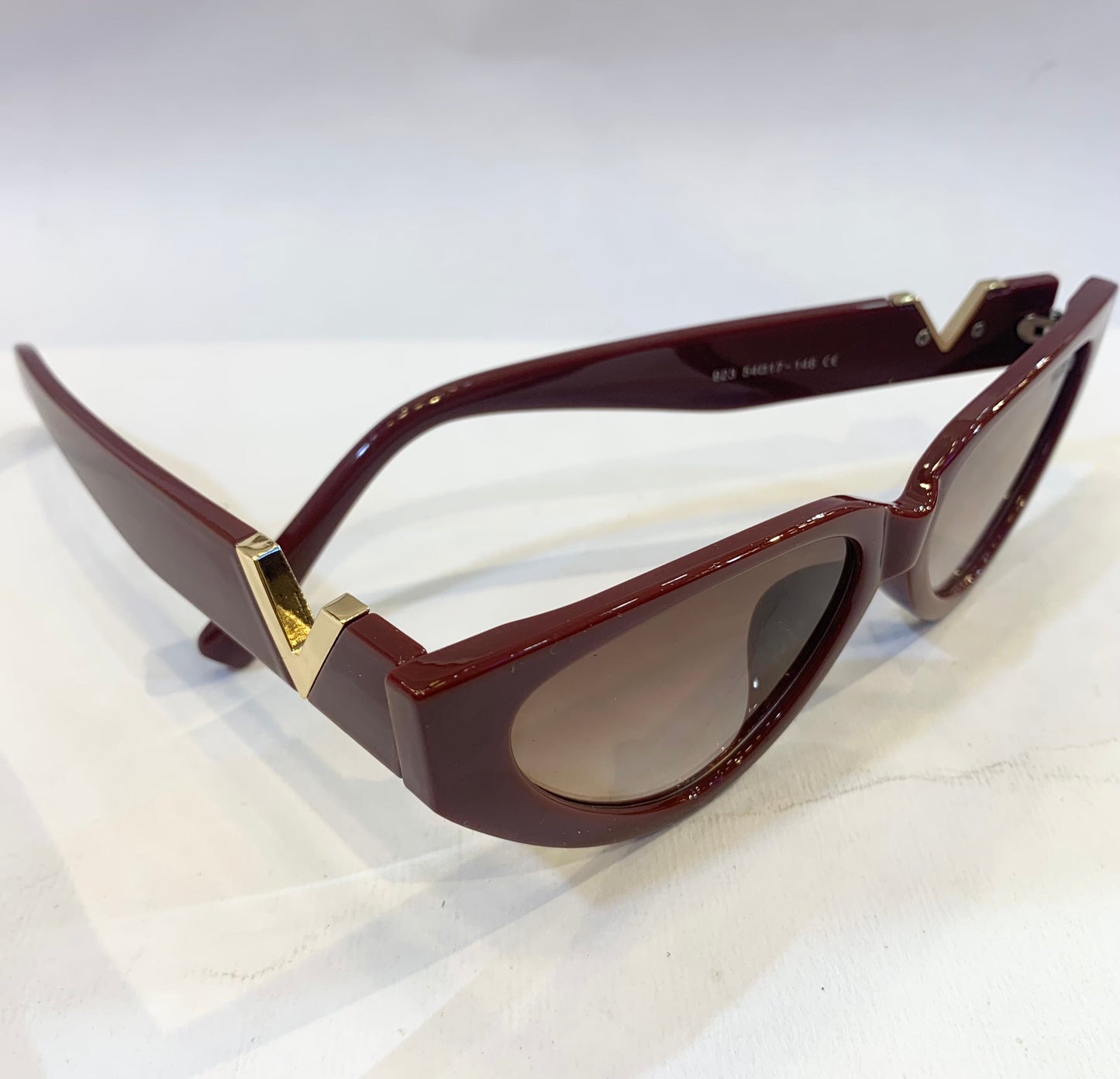 LAV Maroon Frame Brown Shade Sunglasses 923 54 17-146