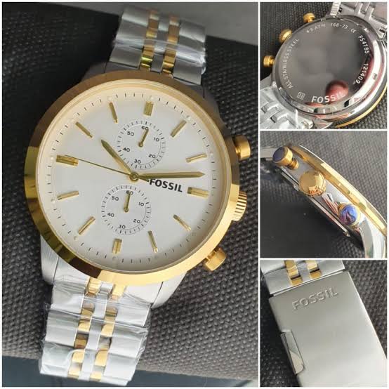 Sof Silver Gold Chain White Dial chronograph Man Watch