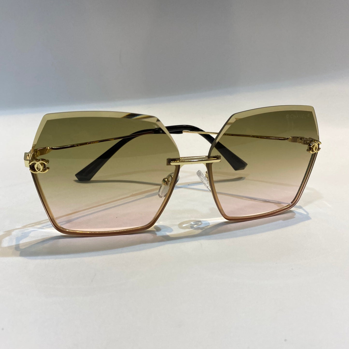 AHC Gold Frame Yellow Pink Shade Unisex Branded Sunglasses 7001S 52 17-139