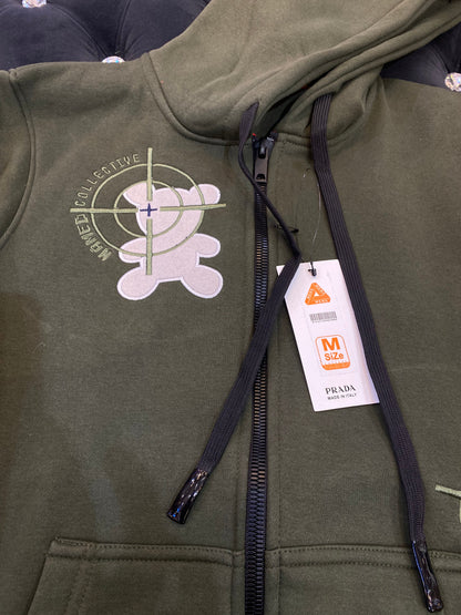 ARP Olive Green Colour Imported Fabric Zipper Hoodie’s 789003